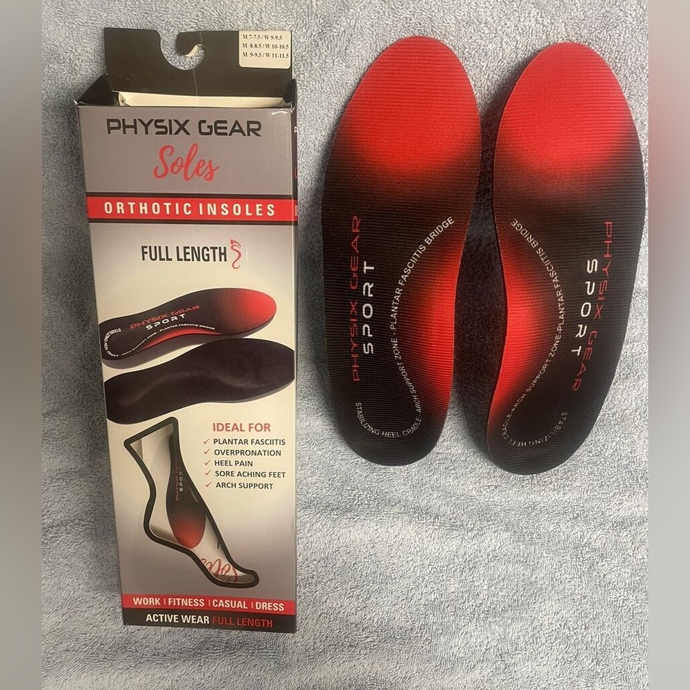 Physix Gear Plantar Fasciitis Feet Insoles Arch Supports Orthotics